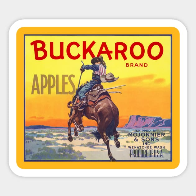 Vintage Buckaroo Fruit Crate Label Sticker by MasterpieceCafe